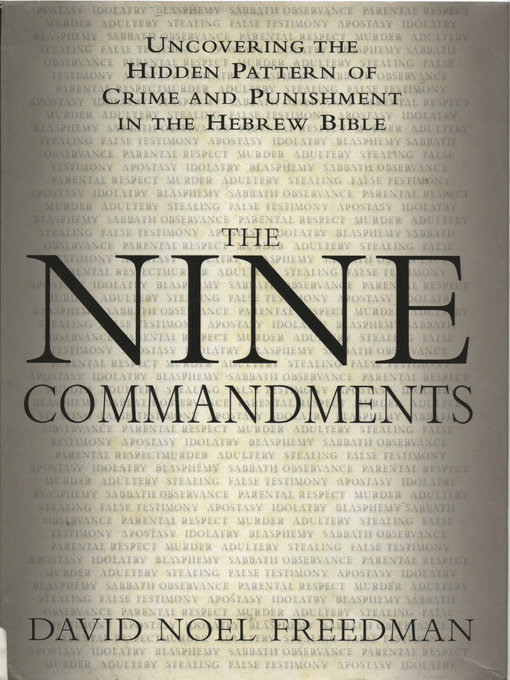 Title details for The Nine Commandments by David Noel Freedman - Available